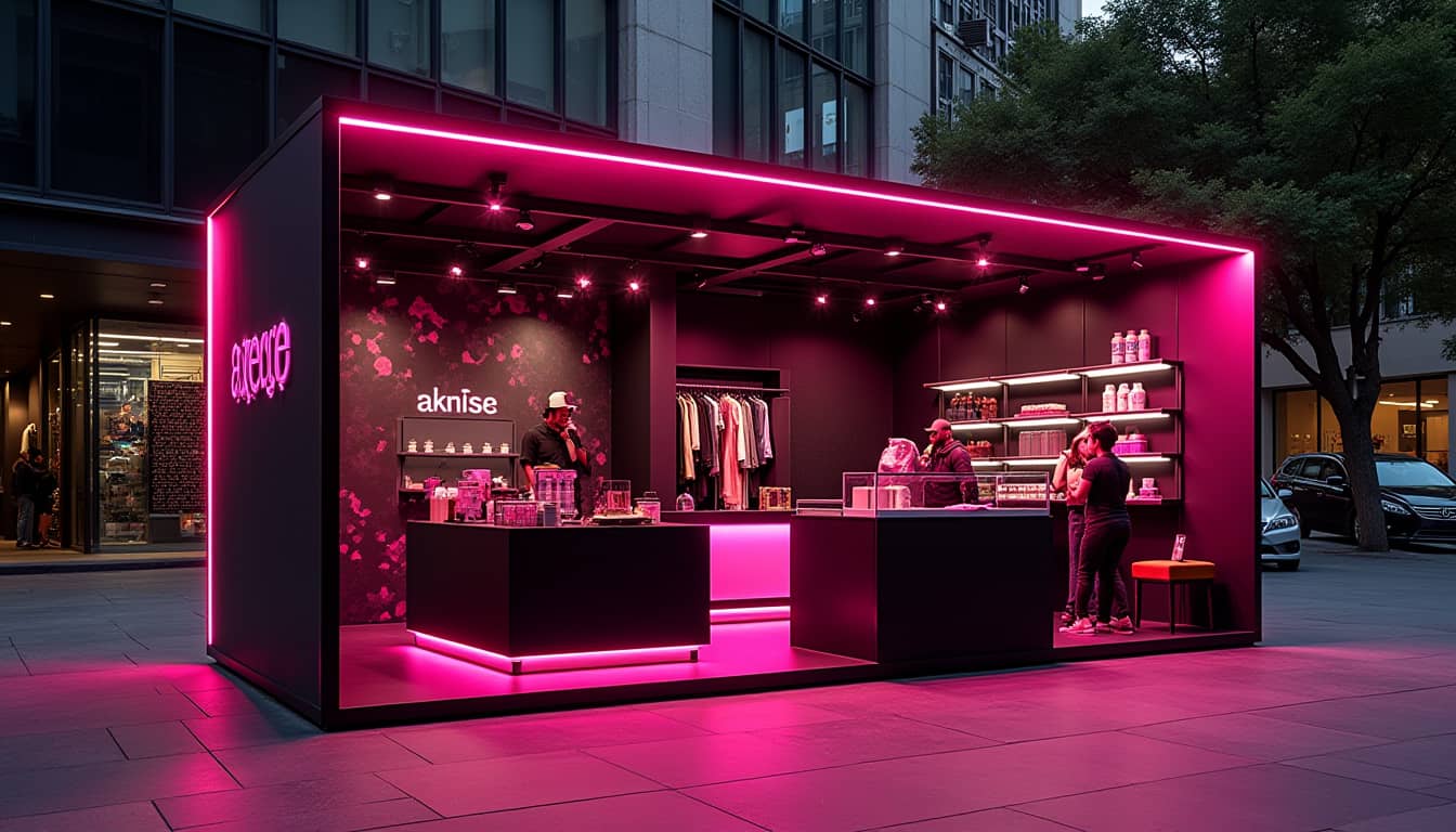 Pop-up store en CDMX diseñada por Mármol Rojo con montaje moderno y experiencia interactiva para clientes